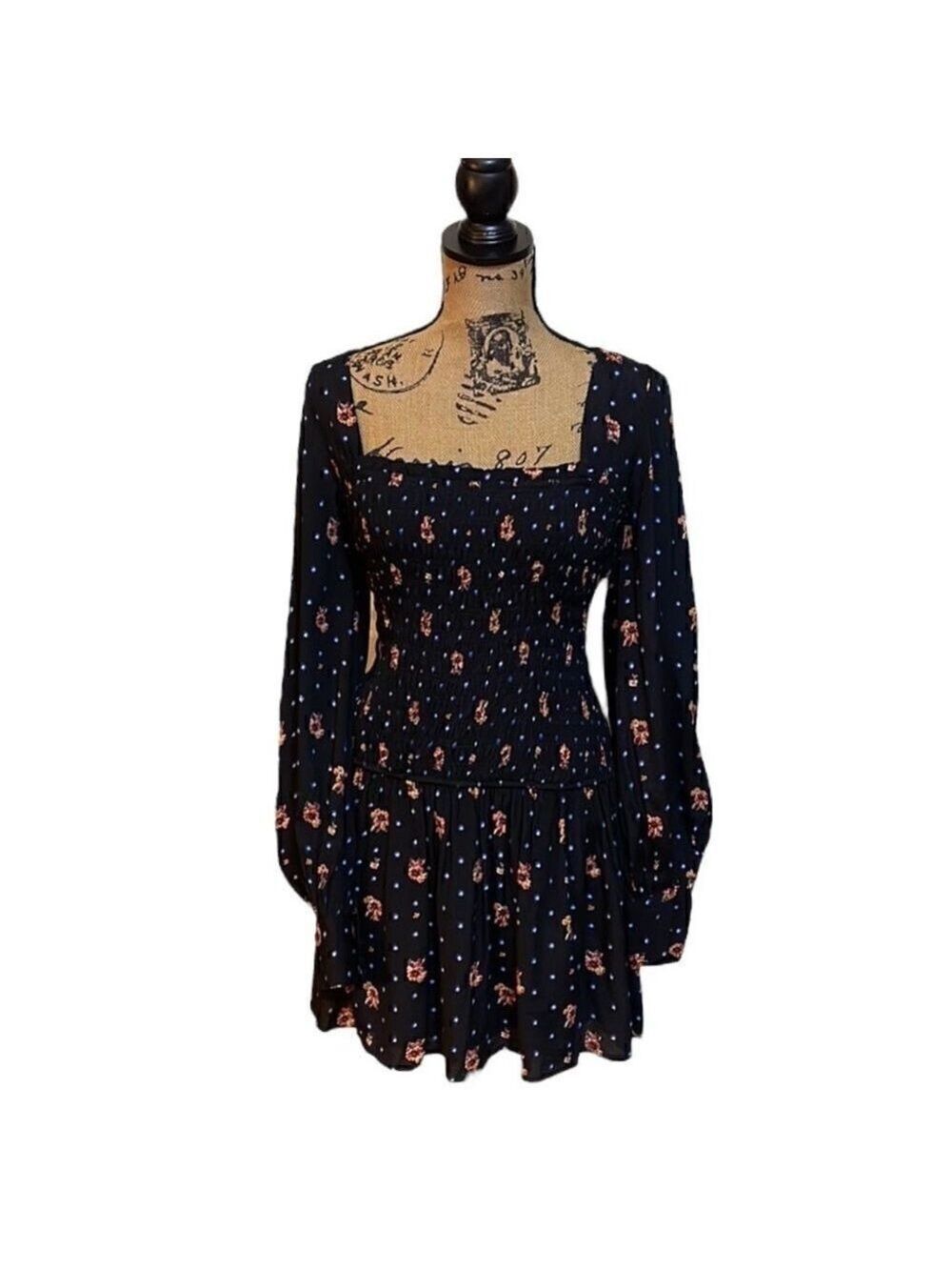 Free People Two Faces Print Mini Dress, Women’s Size XS, Ribbed, Lined - Picture 3 of 11